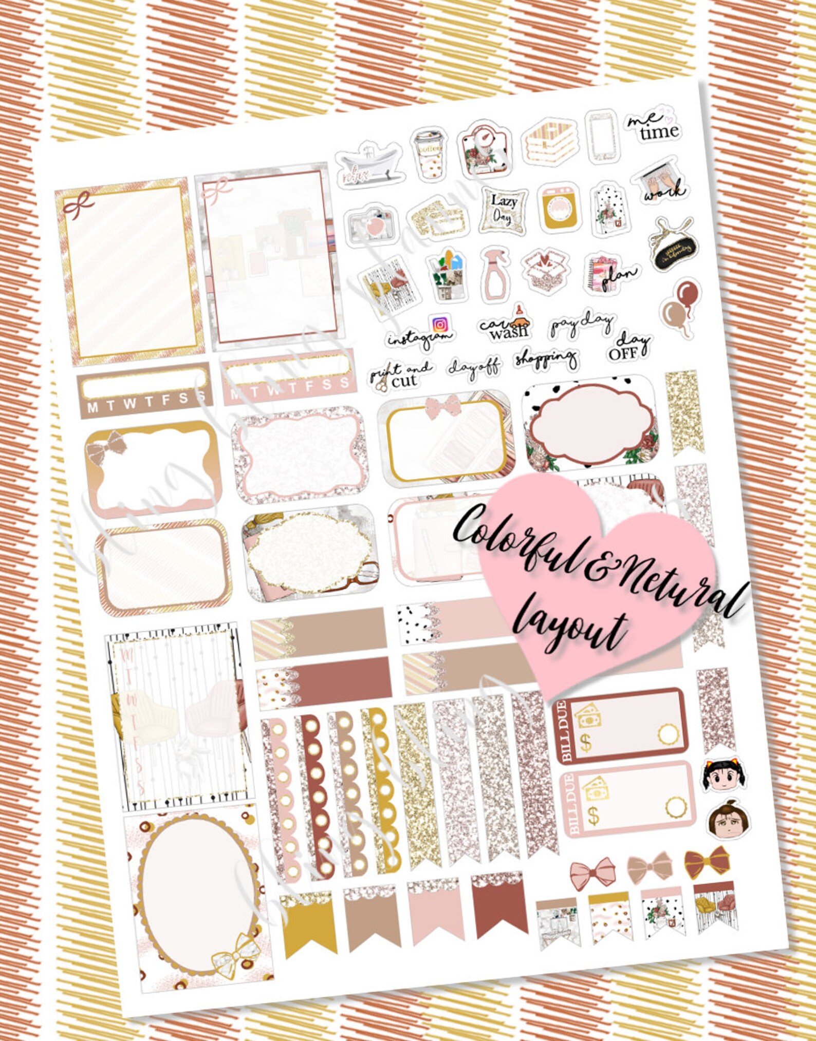 SWEET HOME Planner STICKERS, Printable Sticker Kits, Printable Planner ...