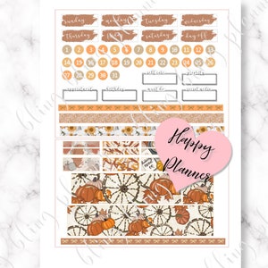PRINTABLE FALL Happy PLANNER Sticker, Autumn Happy Planner Sticker ...