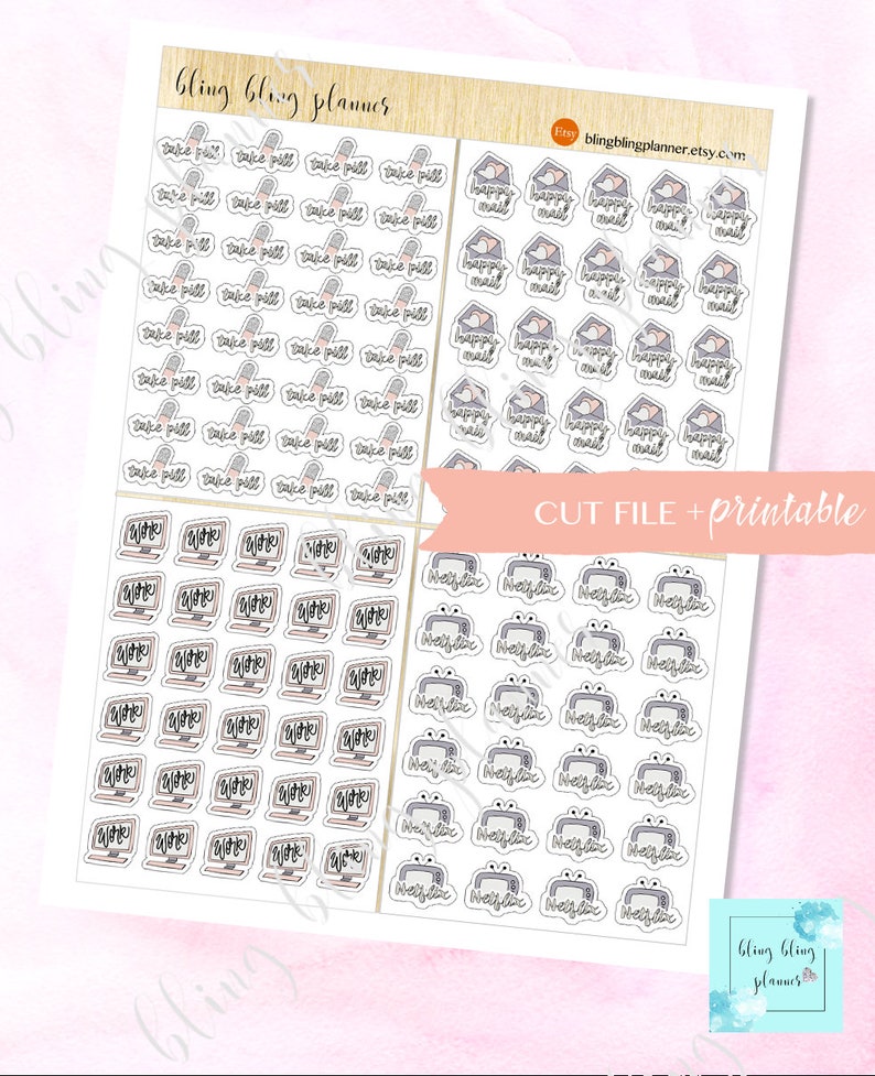 CUTE DAILY PLANNER Stickers Printable Functional Stickers - Etsy