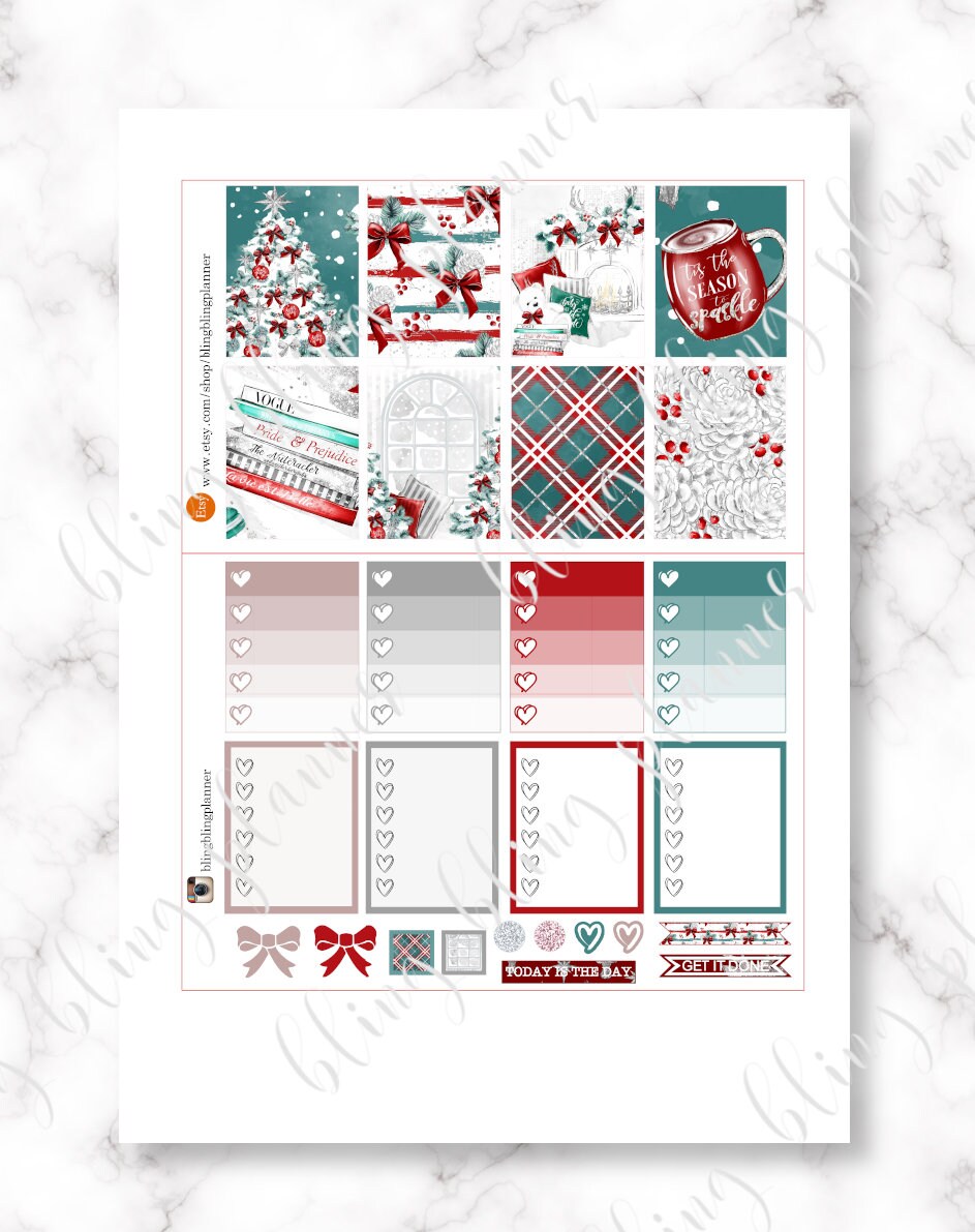 PRINTABLE CHRISTMAS KIT Weekly Printable Planner Stickers - Etsy