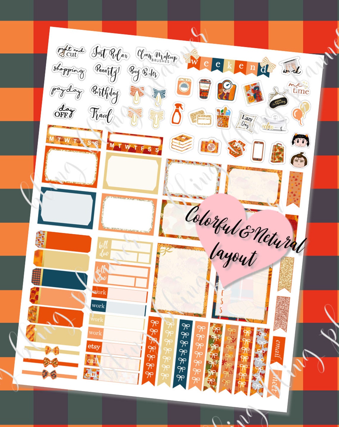 PUMPKIN PLANNER STICKERS Printable Planner Stickersfall - Etsy