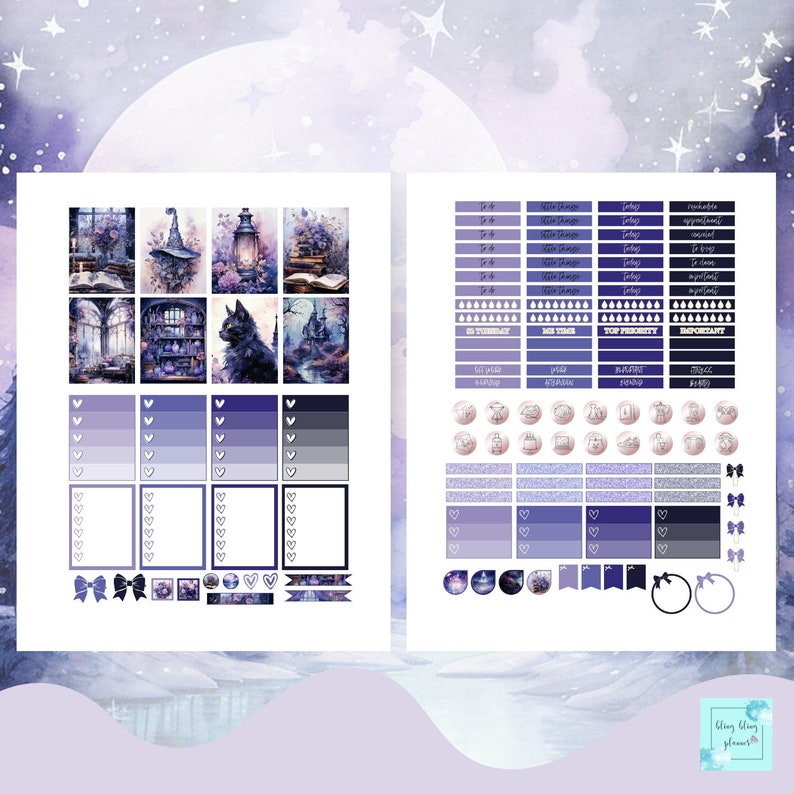 Witchy PLANNER STICKERS Printable Erin Condren Vertical Planner Spooky ...