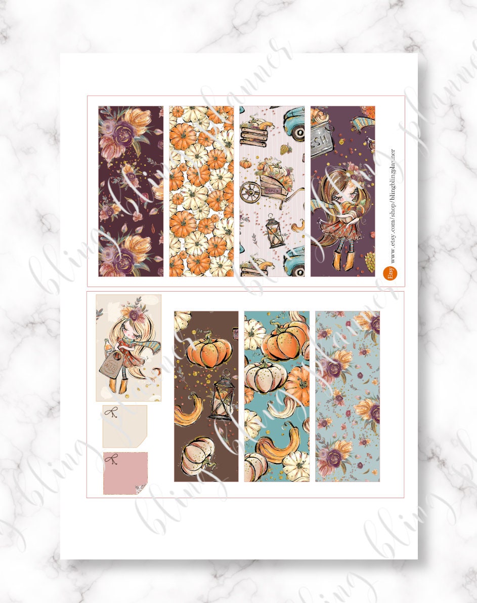 FALL Printable Erin Condren Sticker Cute Fall Printable - Etsy