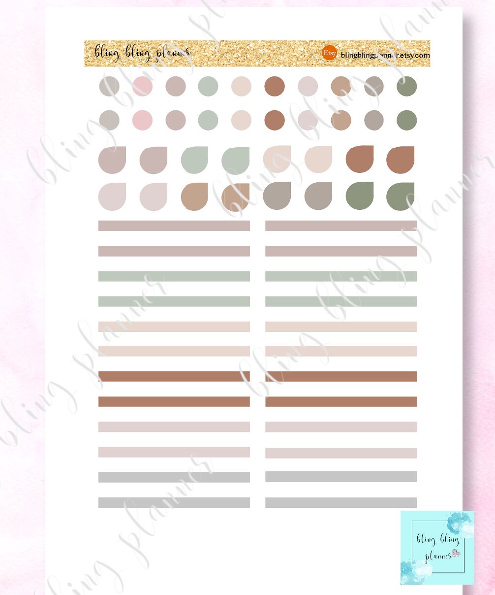 DOT PRINTABLE Planner STICKERS Printable Washi Stickers | Etsy
