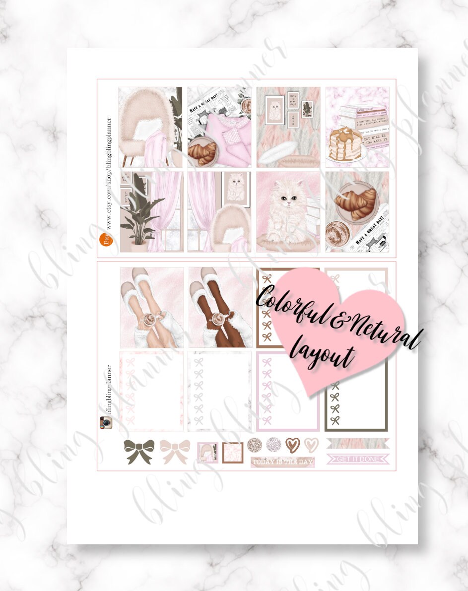 PRINTABLE PLANNER STICKERS, Cozy Home Planner Stickers, Printable ...