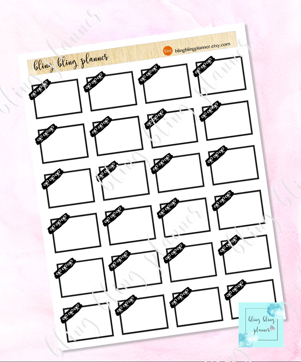 FOIL READY Full Box, Bow PRINTABLE Half Box Stickers, Functional ...
