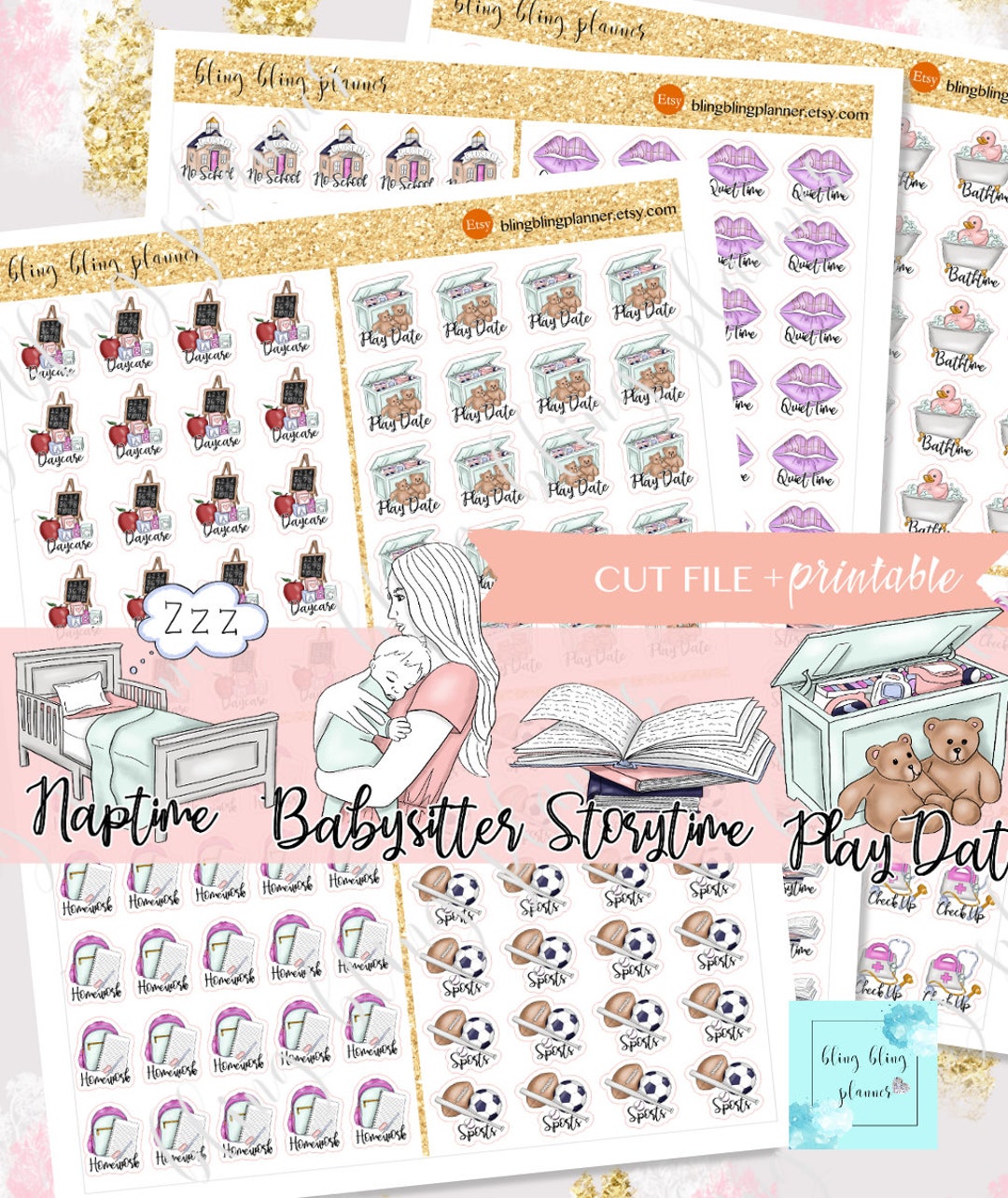MOM LIFE Planner STICKERS, Mom Life Deco Printable, Mom Planning ...