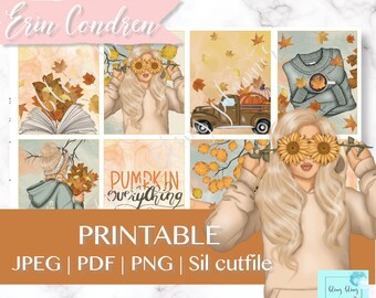 FALL PRINTABLE PLANNER Sticker, Printable Planner Sticker, Fall weekly kit, Thanksgiving printable, planner sticker, erin condren weekly kit
