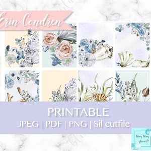 PEGATINA DE PLANIFICACIÓN DE CONCHAS MARINAS imprimible, pegatina floral azul imprimible, pegatina de concha de verano, pegatinas imprimibles bajo el mar, kit de pegatinas de conchas