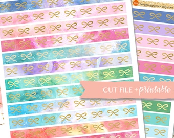 PRINTABLE WATERCOLOR WASHI , printable masking tape, watercolor bow printable, printable bow stickers, bow washi printable, watercolor bow