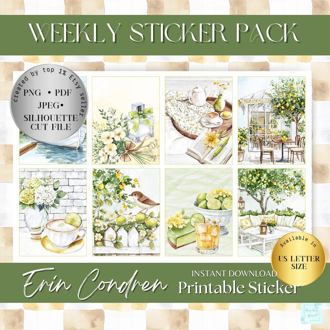 Spring Essence Frenceh PRINTABLE PLANNER Sticker, Weekly Kit Erin ...