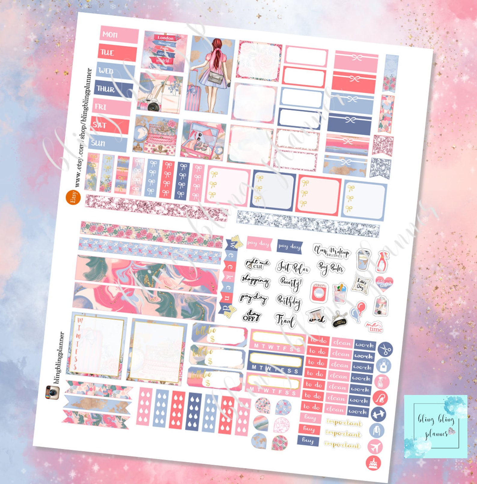 HOBONICHI WEEKS PRINTABLE Hobonichi Travel Stickers - Etsy