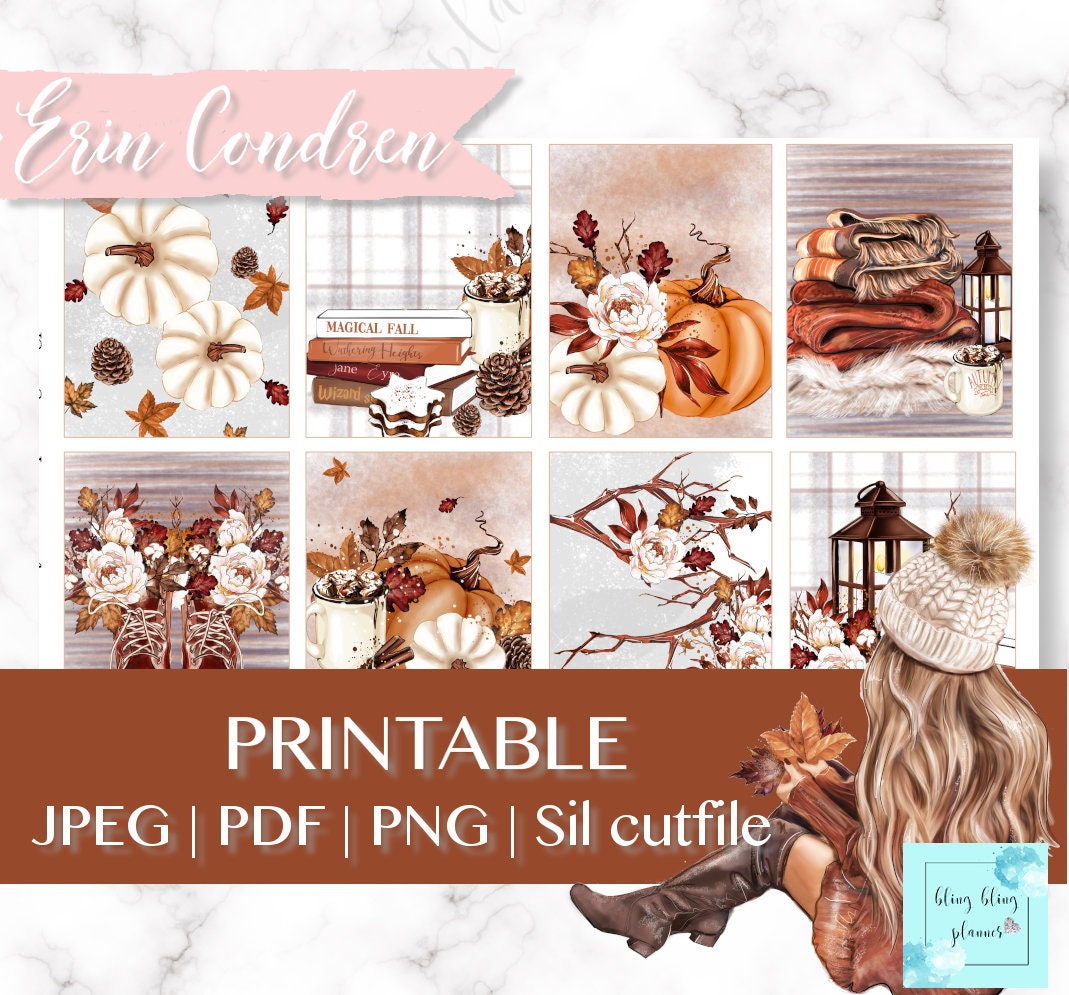 PUMPKIN PLANNER Stickers Printable Planner Stickers Fall - Etsy