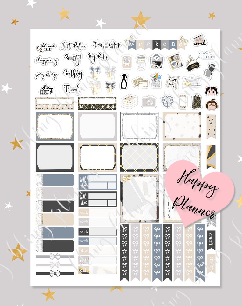 MINIMALIST Happy PLANNER stickers printable happy planner | Etsy