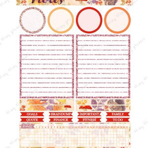 PRINTABLE NOTE PAGE Sticker, Monthly Sticker Kit, Printable Monthly ...