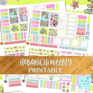 HOBONICHI WEEKS KIT, Printable Hobonichi weeks stickers, printable travel hobonichi weeks, wanderlust Hobonichi Stickers, Hobonichi stickers