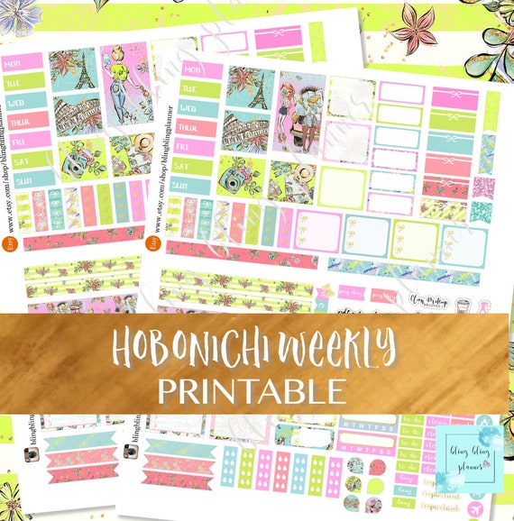 HOBONICHI WEEKS KIT Printable Hobonichi Weeks Stickers | Etsy