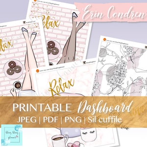 PRINTABLE DASHBOARD, Erin Condren Planner Cover, Erin Condren Dashboard Printable, digital planner cover, Planner Dashboard, Printable EC