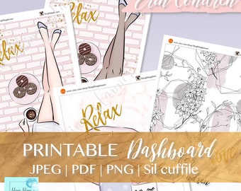 PRINTABLE DASHBOARD, Erin Condren Planner Cover, Erin Condren Dashboard Printable, digital planner cover, Planner Dashboard, Printable EC