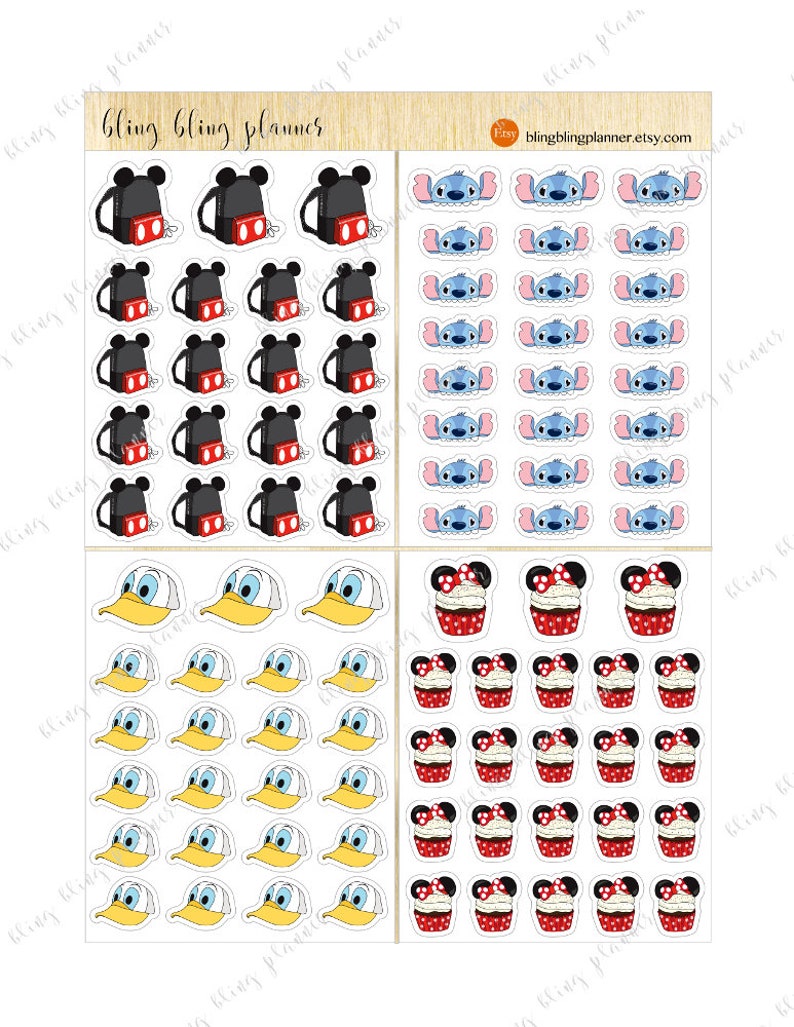 DISNEY PLANNER STICKERS Disney Printable Planner Stickers Etsy