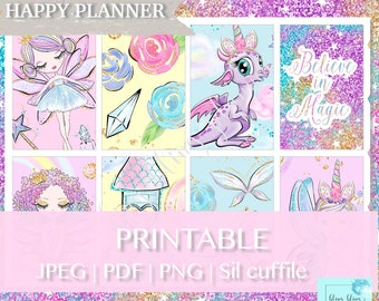 HAPPY PLANNER printable  STICKERS, Fairy Planner Sticker Kit, Happy Planner weekly kit, happy planner weekly kit printable, summer stickers