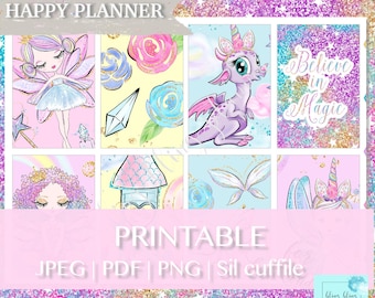 HAPPY PLANNER printable  STICKERS, Fairy Planner Sticker Kit, Happy Planner weekly kit, happy planner weekly kit printable, summer stickers