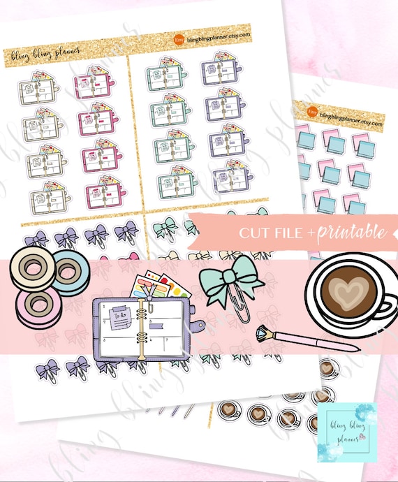 PLANNING TIME PRINTABLE Stickers, Functional Deco, Printable Planner Stickers, Girl boss Sticker, work functional deco, digital planner deco