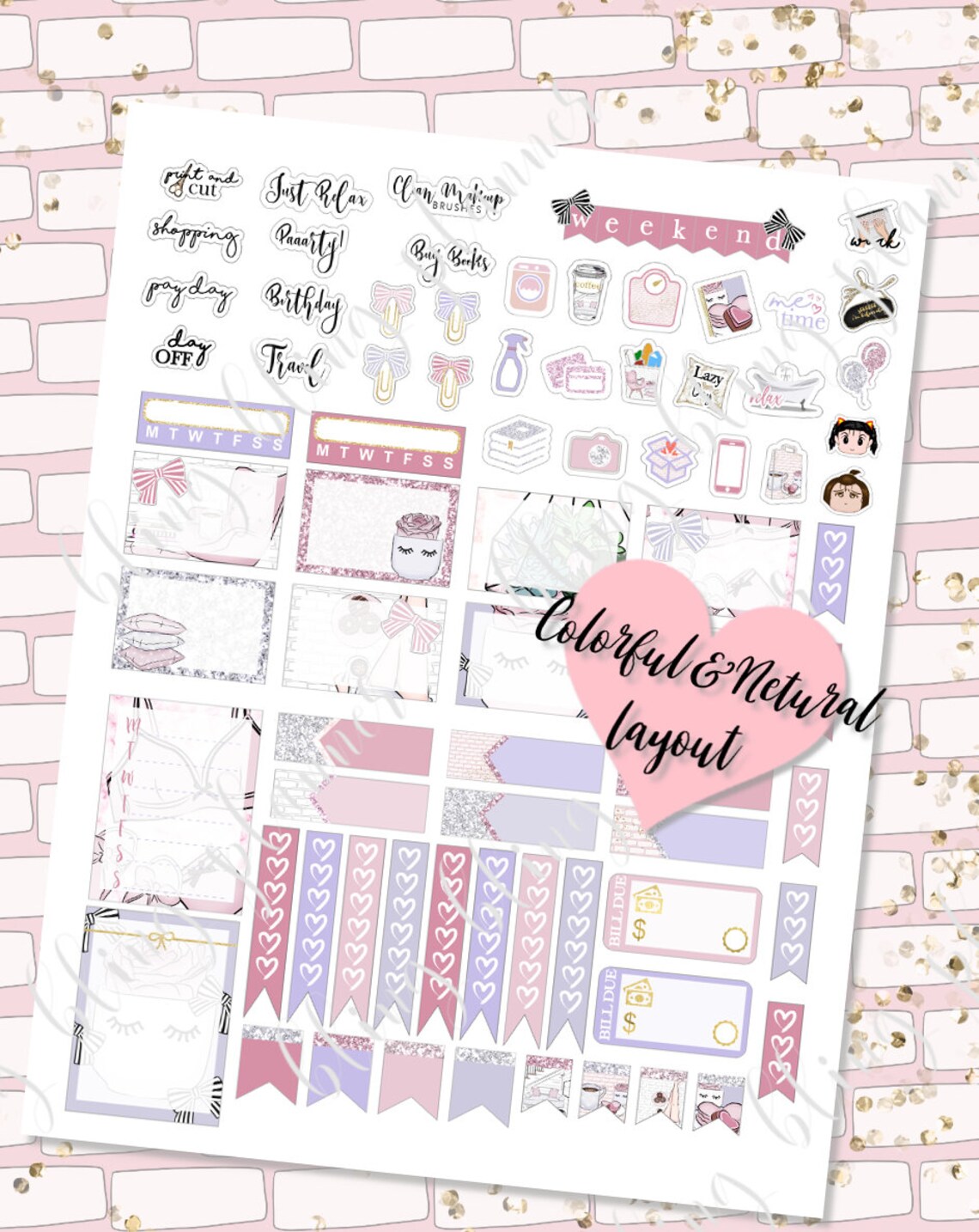 RELAX PLANNER STICKERS Printable, Weekly Planner Kit Printable ...