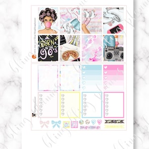 90s PRINTABLE PLANNER STICKERS, Retro Printable Planner Stickers ...