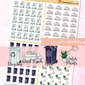 CLEANING ICON PLANNER Stickers, Printable Functional Icons, Printable ...