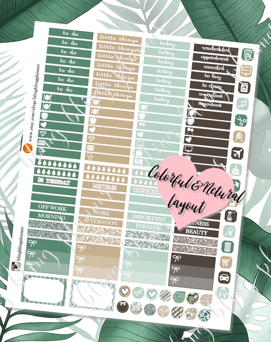 BOHO PLANNER STICKERS Printable Planner Printable Cozy Home - Etsy