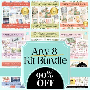 8 DRUCKBARE Planer Aufkleber Bundle, Erin Condren Monatliche wöchentliche druckbare Aufkleber, druckbare Journal Aufzählungszeichen Aufkleber, PNG Kreis, mai