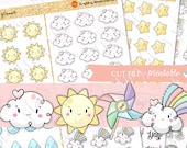 WEATHER PLANNER STICKERS Printable, weather icons printable, weather sticker kit, functional sticker, for Erin Condren, for Happy Planner