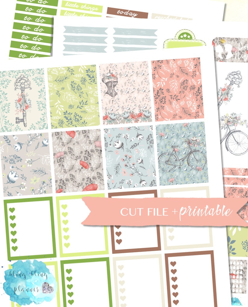 VINTAGE PLANNER STICKERS Spring Planner Kit Floral planner Etsy