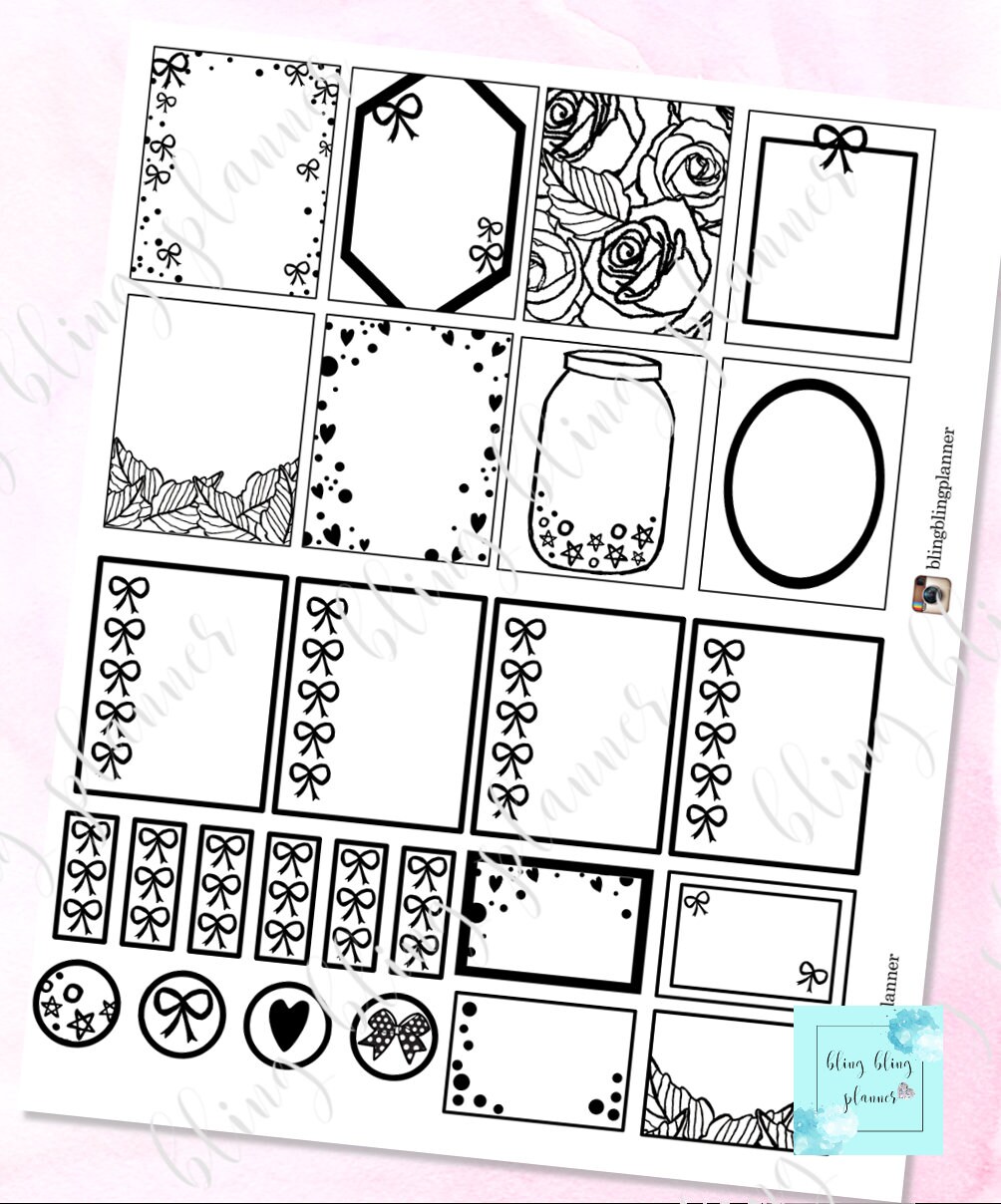 FOIL READY PRINTABLE Stickers Foil Ready Full Box Overlay | Etsy