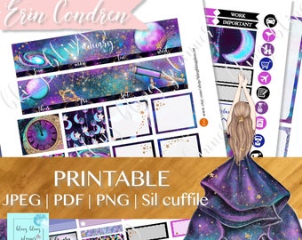 JANUARY PLANNER STICKERS, Printable January Stickers, digital planner stickers, new year monthly kit,Printable Monthly Kit, Erin Condren kit