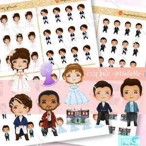 BRIDGERTON PRINTABLE planner STICKERS, Lady Bridgerton stickers, Anthony stickers, cute Daphne printable stickers, Eloise planner stickers