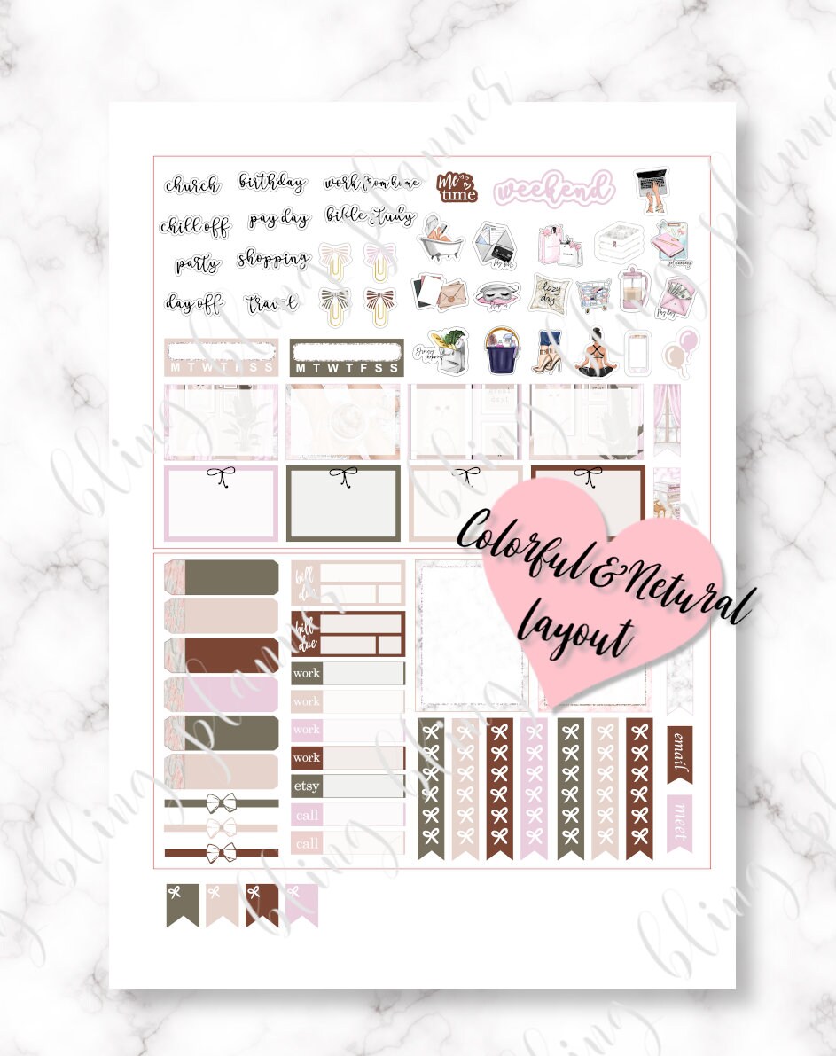 PRINTABLE PLANNER STICKERS, Cozy Home Planner Stickers, Printable ...