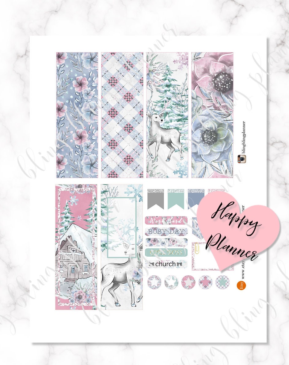 WINTER Happy PLANNER STICKER Kit printable happy planner | Etsy