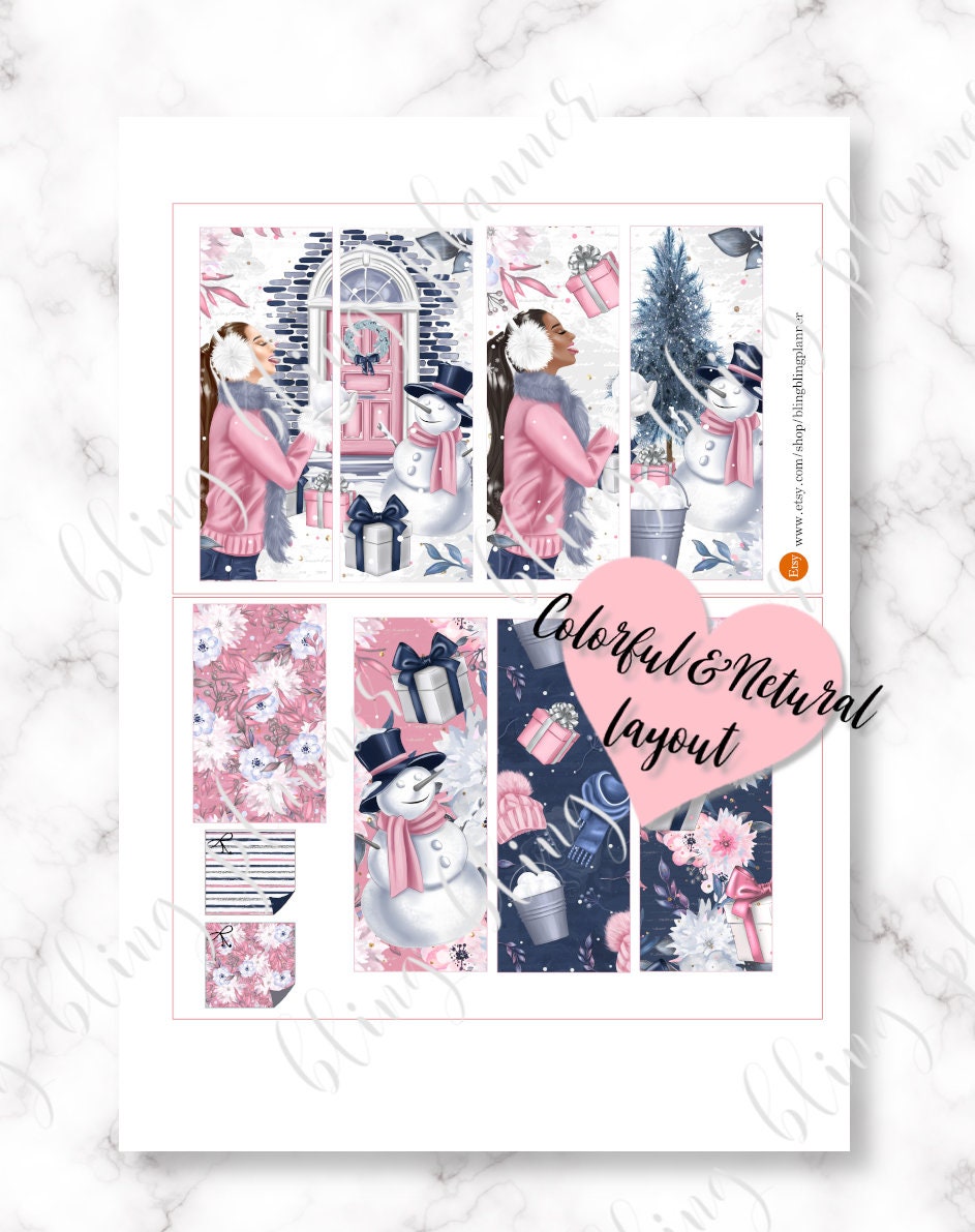 WINTER PRINTABLE PLANNER Stickers, Winter Snow Printable Kit, Let It ...