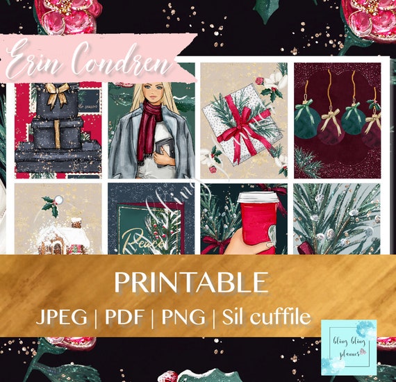 CHRISTMAS PLANNER STICKERS, Printable Christmas Planner Kit, Holiday Printable stickers, Fashion Girl Kit, blingblingplanner, warm christmas
