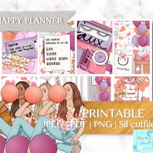 QUARANTINE BIRTHDAY Happy Planner STICKERS, Home Birthday printable planner stickers, printable happy planner stickers, goodnotes stickers