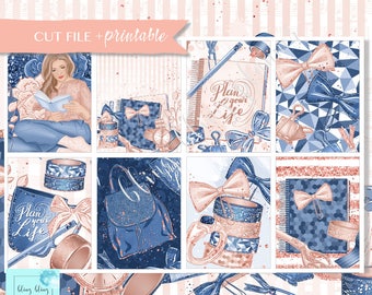 PRINTABLE PLANNER Aufkleber, Mädchen-Chef wöchentliche Kit, Chef-Sticker, Mädchen, Mädchen Plan Aufkleber, digitale Sticker, gute Noten