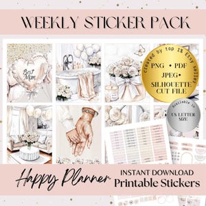 Imprimables Happy Planner, autocollants imprimables hebdomadaires HP, agenda classique hp fête des mères, sticker bullet journal de mai, kit maison