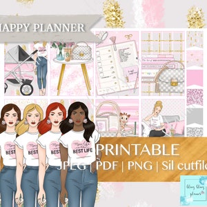 MOM LIFE IMPRIMÍVEL Adesivos de planejador feliz, kit de planejador feliz, kit de planejador de vida de mãe, adesivos de planejador imprimíveis, adesivos de vida de mãe, plano de mãe