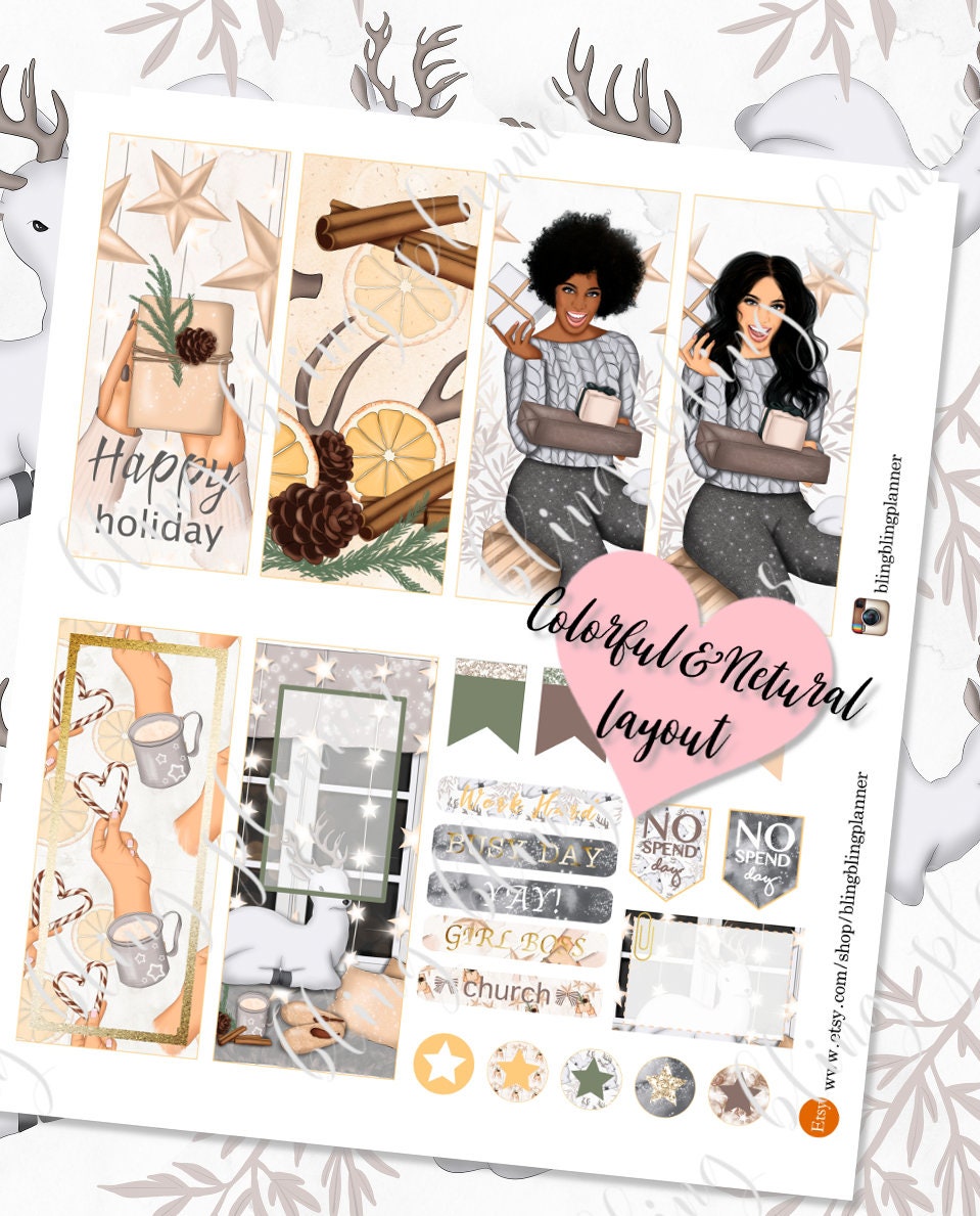 WINTER PRINTABLE PLANNER Stickers Winter Snow Printable kit | Etsy