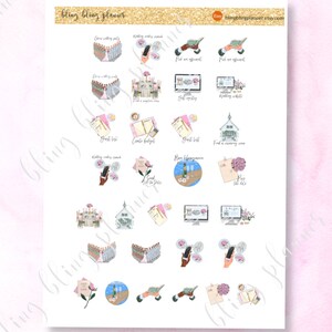 WEDDING PLANNING printable sticker, pick a date sticker, budget sticker, find venue sticker, wedding planner sticker, printable wedding plan image 2