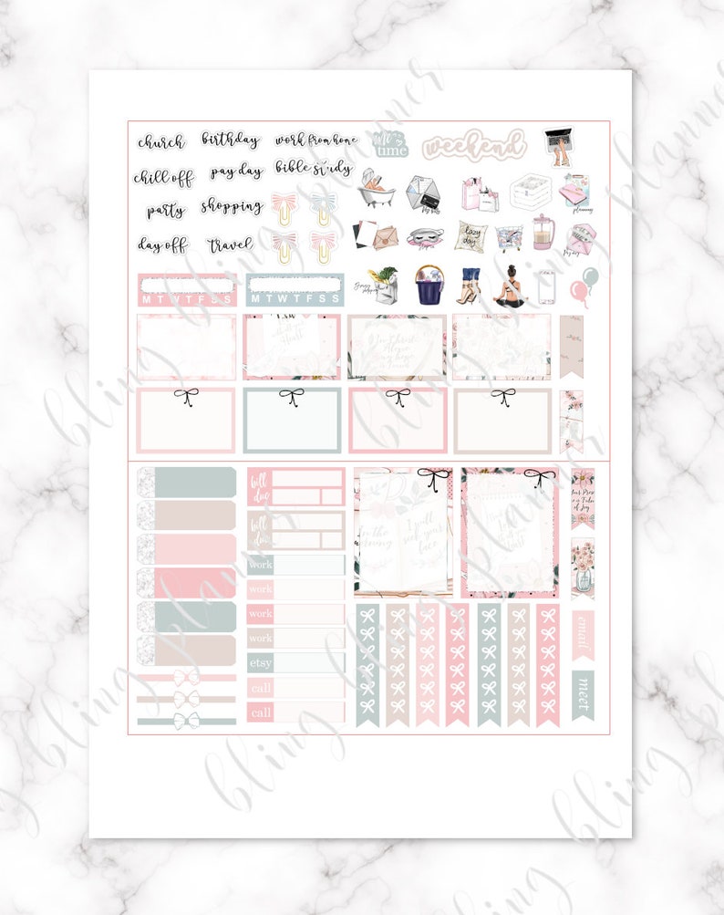 PRAY PRINTABLE PLANNER Stickers, Faith Planner kit, Christian planner stickers, Bible study printable kit, christian erin condren weekly kit image 5