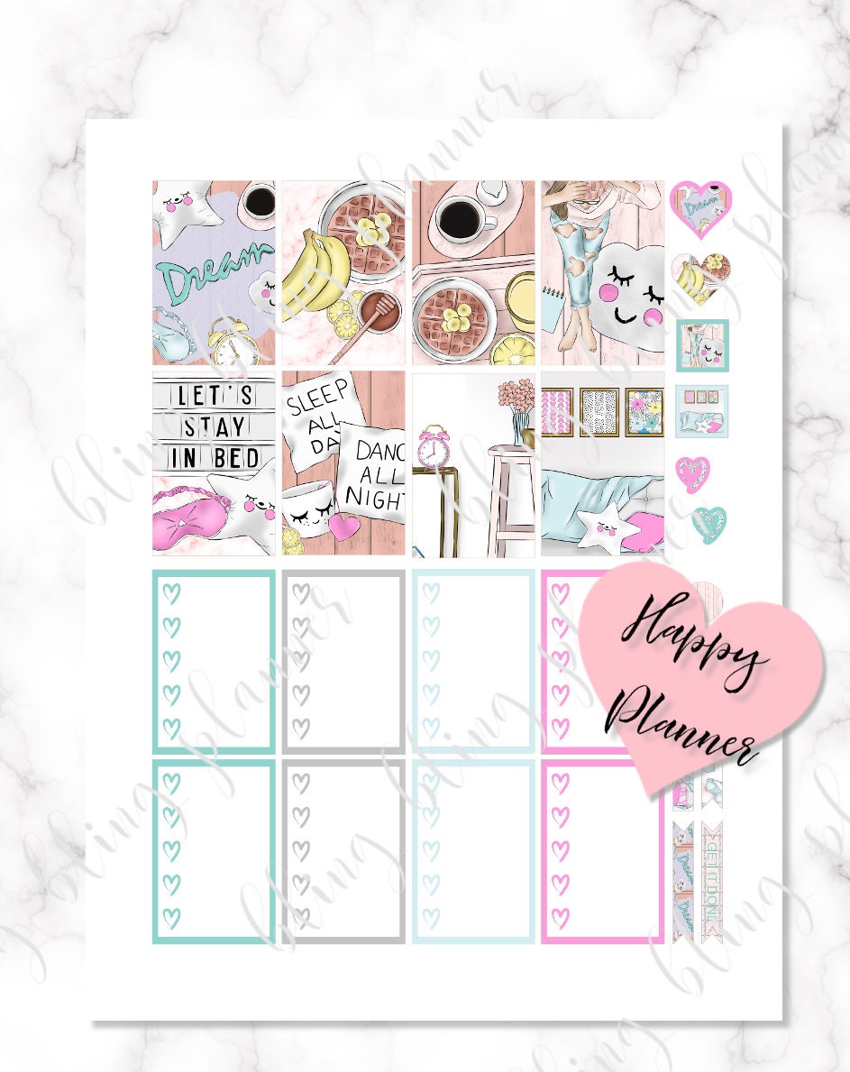 PRINTABLE HAPPY PLANNER Stickers, Relax Planner Stickers, Printable