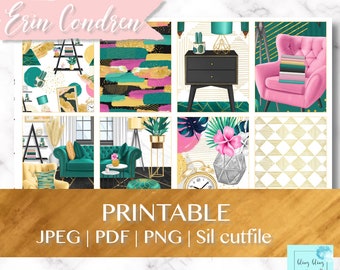 HOME planner STICKERS, Green Planner Stickers, plant planner stickers, full weekly kit, printable weekly kit, cozy home, spring weekly kit